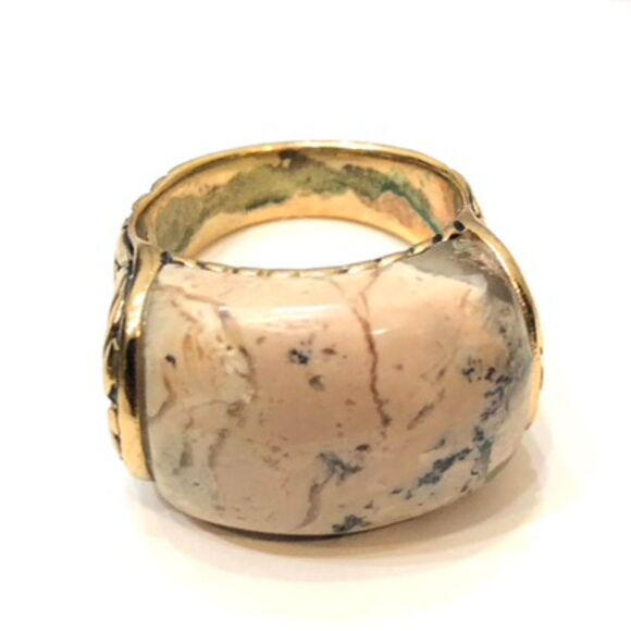 Studio Barse  Gold Tone White Howlite Statement Ring - Picture 2 of 7